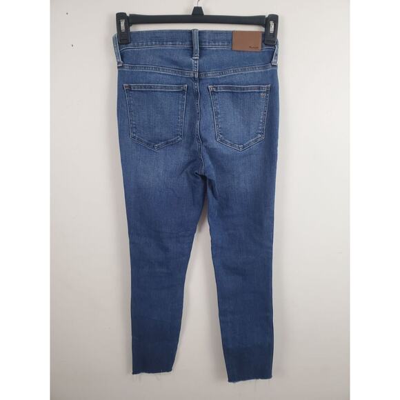 Madewell 10" Roadtripper Jeans 24 Womens Ankle Length Blue Mid Rise Raw Hem - Picture 5 of 8